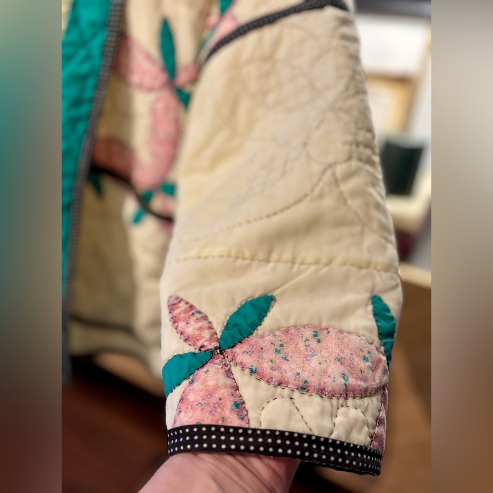 🧵SOLD🧵 HANDMADE (by me) Vintage 1930s Quilt Jacket size S/M - Picture 12 of 16